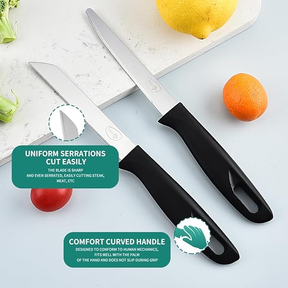 by Stovekraft Edge High Grade Stainless Steel 4 Pcs Kitchen Knife Set | Black